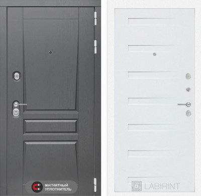 Металлическая дверь в квартиру  Платинум 14 - Дуб кантри белый горизонтальный
